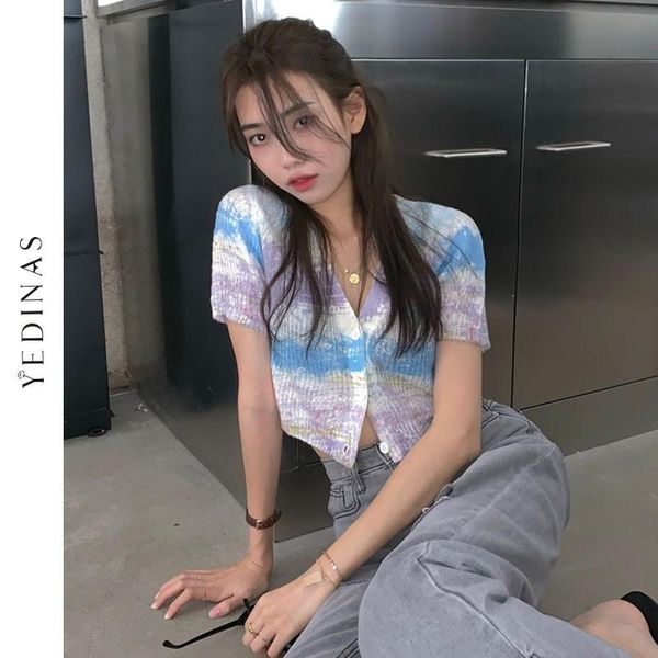 yedinas korean style tie dye crop knitted cardigan t shirt women short sleeve t-shirts ladies y2k 90s knitwear summer tees women's t-sh, White
yedinas korean style tie dye crop knitted cardigan t shirt women short sleeve t-shirts ladies y2k 90s knitwear summer tees women's t-sh, White