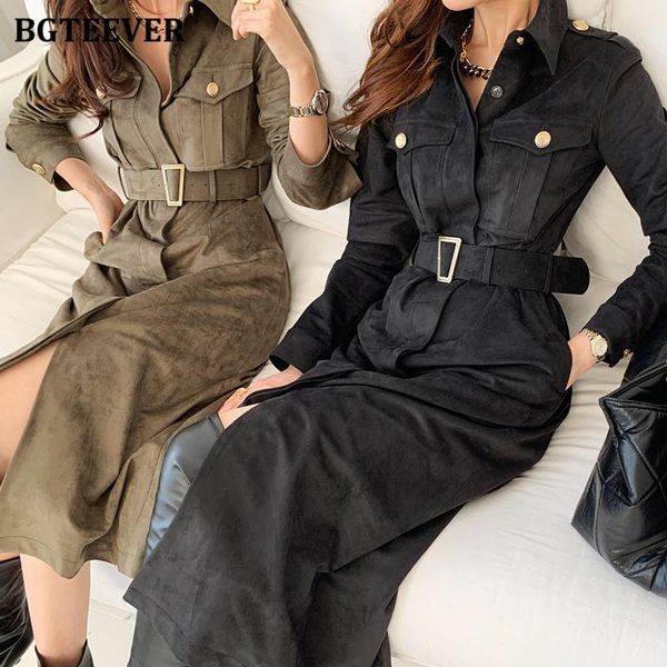casual dresses bgteever elegant turn-down collar women solid dress long sleeve belted slim waist female straight 2021 spring vestidos, Black;gray
casual dresses bgteever elegant turn-down collar women solid dress long sleeve belted slim waist female straight 2021 spring vestidos, Black;gray