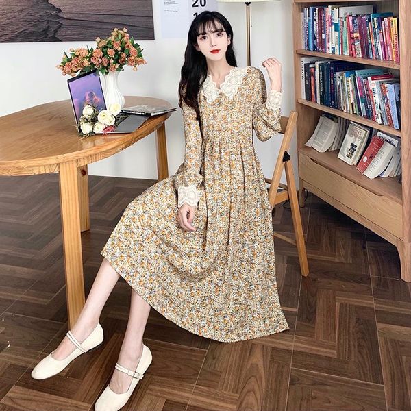 casual dresses french floral retro knee-length dress female early autumn sweet platycodon waist slimming stitching long-sleeved, Black;gray
casual dresses french floral retro knee-length dress female early autumn sweet platycodon waist slimming stitching long-sleeved, Black;gray