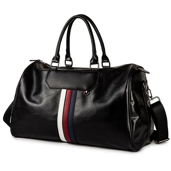 duffel bags pu leather travel bag strip training gym women men stylish fitness handbag large travel/luggage tote sac sport b248
duffel bags pu leather travel bag strip training gym women men stylish fitness handbag large travel/luggage tote sac sport b248