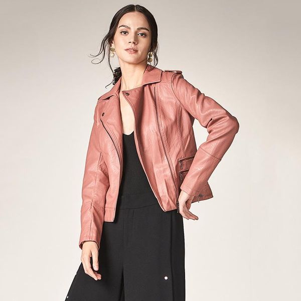 women's leather & faux autumn pink biker jacket large sizes classic fashionable oversized pu high quality, Black
women's leather & faux autumn pink biker jacket large sizes classic fashionable oversized pu high quality, Black