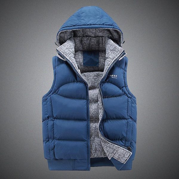 men's vests winter thicken warm parkas cold resistant coat sports jacket vest with detachable hat hommes casual loose cotton waistcoat, Black;white
men's vests winter thicken warm parkas cold resistant coat sports jacket vest with detachable hat hommes casual loose cotton waistcoat, Black;white