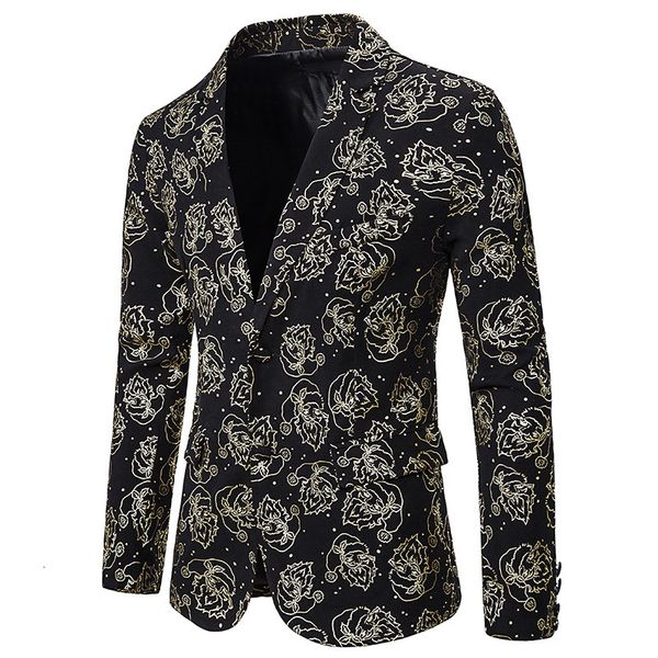 men's suits & blazers christmas party stage blazer jacket men gold santa claus print black dress suit mens prom costume traje de navida, White;black
men's suits & blazers christmas party stage blazer jacket men gold santa claus print black dress suit mens prom costume traje de navida, White;black