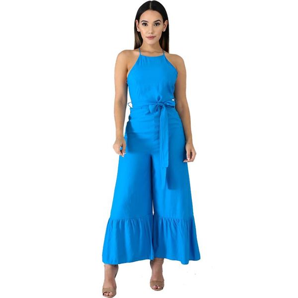 women's jumpsuits & rompers style fashion 4 colorful solid halter sleeveless pleated bandage women casual loose pants, Black;white
women's jumpsuits & rompers style fashion 4 colorful solid halter sleeveless pleated bandage women casual loose pants, Black;white