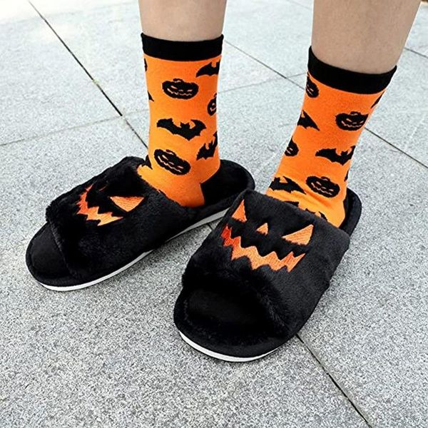 slippers big size halloween cartoon fur pumpkin for home soft non-slip women shoes couple bedroom flip flops gift, Black
slippers big size halloween cartoon fur pumpkin for home soft non-slip women shoes couple bedroom flip flops gift, Black
