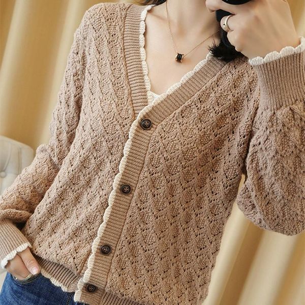 women's knits & tees 2021 spring loose 100%cotton sweater hollow knit cardigan retro woman wild pure cotton outer short long sleeve ja, White
women's knits & tees 2021 spring loose 100%cotton sweater hollow knit cardigan retro woman wild pure cotton outer short long sleeve ja, White