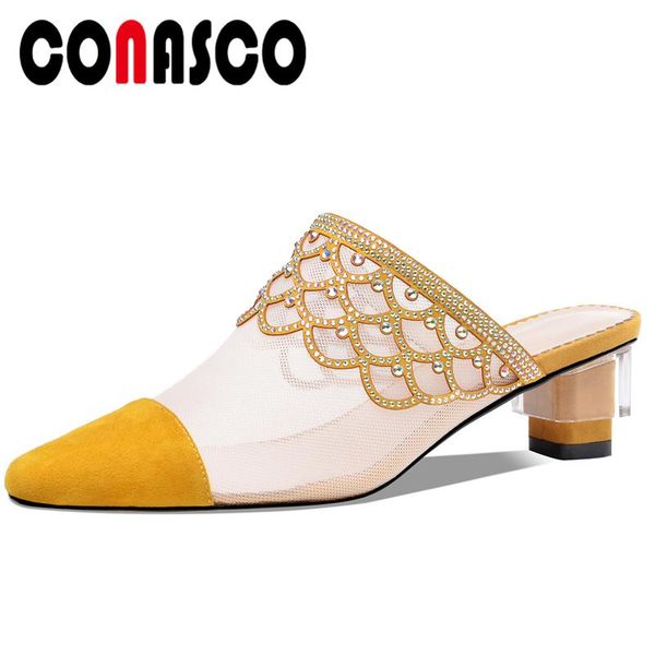 dress shoes conasco summer mesh fashion concise casual women kid suede sandals rhinestone pumps slippers woman high heels mules, Black
dress shoes conasco summer mesh fashion concise casual women kid suede sandals rhinestone pumps slippers woman high heels mules, Black