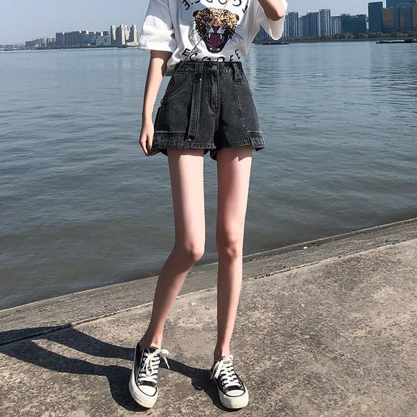 women's jeans net red denim shorts fashionable wide leg 2021 high waist slim summer thin pants, Blue
women's jeans net red denim shorts fashionable wide leg 2021 high waist slim summer thin pants, Blue