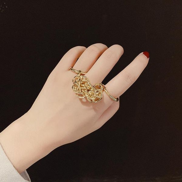 cluster rings exaggerated personality punk style one-piece chain double finger ring fashion hip-hop hiphop trendy female, Golden;silver
cluster rings exaggerated personality punk style one-piece chain double finger ring fashion hip-hop hiphop trendy female, Golden;silver