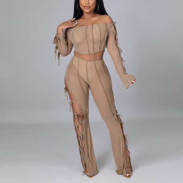 women's two piece pants pieces sets club set autumn fall crop & long trousers lace up hollow out elegant evening night, White
women's two piece pants pieces sets club set autumn fall crop & long trousers lace up hollow out elegant evening night, White