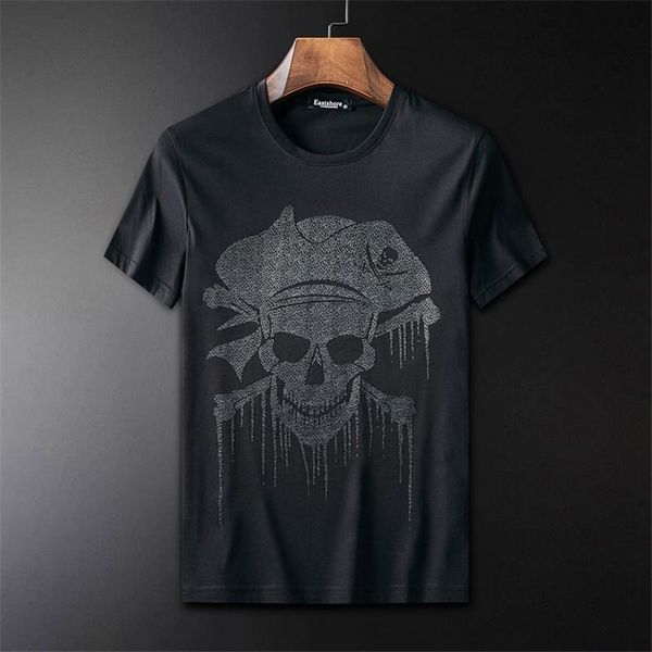 men's t-shirts european and american brand summer clothing slim quality short sleeve skull cotton t-shirt men, White;black
men's t-shirts european and american brand summer clothing slim quality short sleeve skull cotton t-shirt men, White;black