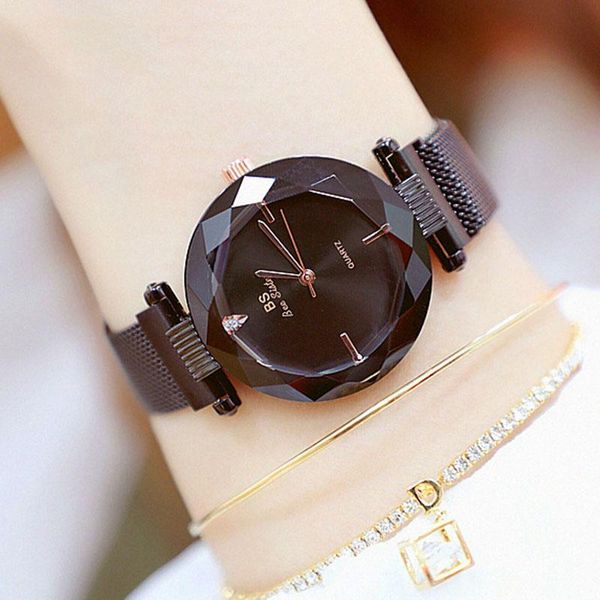

wristwatches women stainless steel watch famous black watches ladies casual dress quartz wristwatch simple, Slivery;brown
