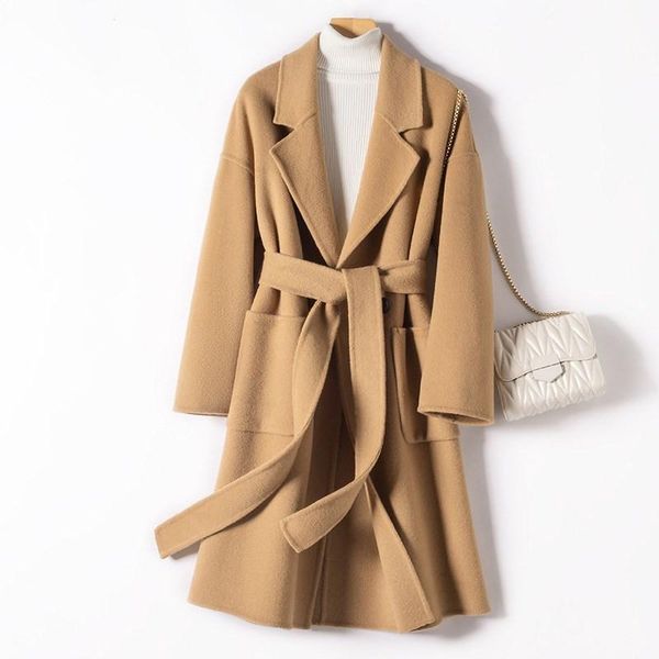 women's wool & blends cashmere coat female autumn winter suit collar accept waist han edition sheep plush pure color the, Black
women's wool & blends cashmere coat female autumn winter suit collar accept waist han edition sheep plush pure color the, Black