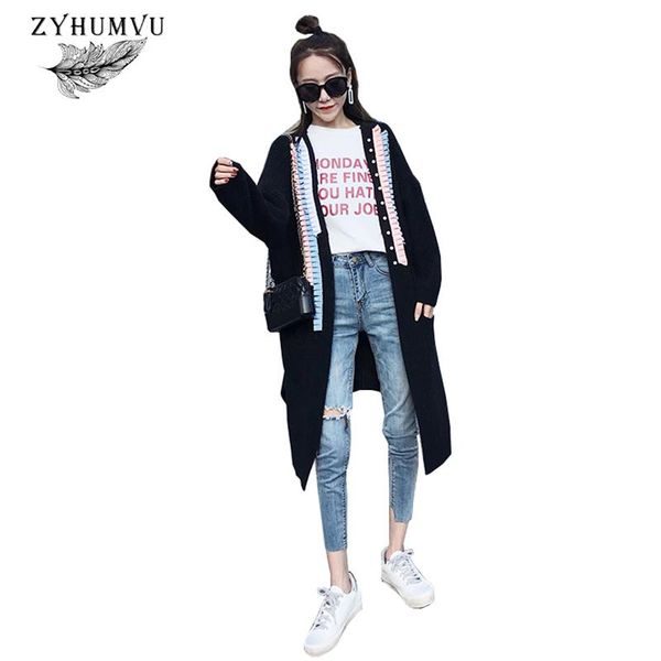 women's sweaters autumn knitted sweater 2021 v-neck loose long section cardigan women casual sleeve warm coats female zy672, White;black
women's sweaters autumn knitted sweater 2021 v-neck loose long section cardigan women casual sleeve warm coats female zy672, White;black