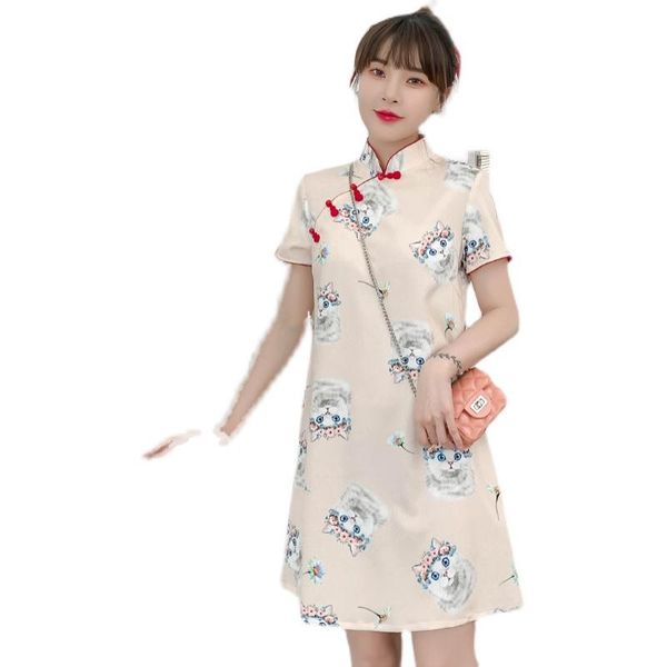 ethnic clothing 2021 loose cute kitten print summer casual party carnival fashion modern cheongsam dress women qipao traditional chinese clo, Red
ethnic clothing 2021 loose cute kitten print summer casual party carnival fashion modern cheongsam dress women qipao traditional chinese clo, Red