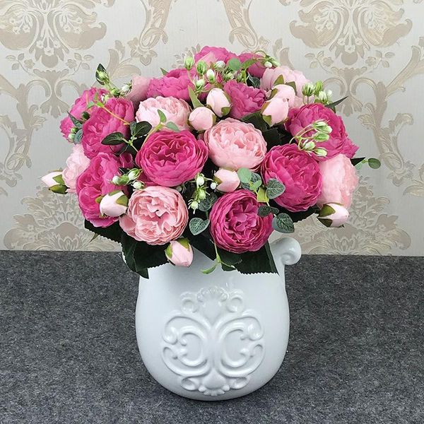 decorative flowers & wreaths 30cm rose pink silk peony artificial bouquet 5 big head and 4 bud fake for home wedding decoration indoor
decorative flowers & wreaths 30cm rose pink silk peony artificial bouquet 5 big head and 4 bud fake for home wedding decoration indoor