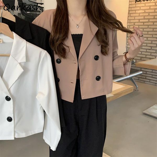 women's suits & blazers women cropped fit temperament stylish ladies solid ins student streetwear femme clothing autumn daily girls, White;black
women's suits & blazers women cropped fit temperament stylish ladies solid ins student streetwear femme clothing autumn daily girls, White;black