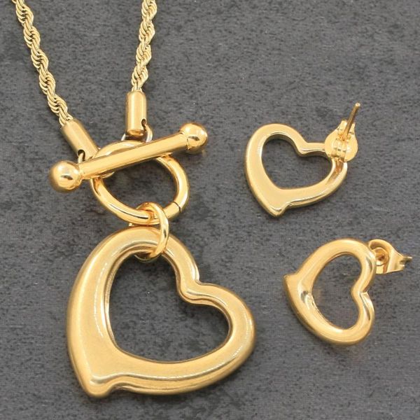 earrings & necklace fashion stainless steel jewelry for woman girls heart pendant io lock chain and joyas, Silver
earrings & necklace fashion stainless steel jewelry for woman girls heart pendant io lock chain and joyas, Silver