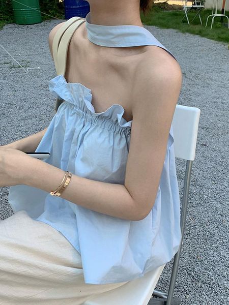 women's tanks & camis tube temperament hanging neck female 2021 summer show thin loose sense of the design brief sleeveless vest, White
women's tanks & camis tube temperament hanging neck female 2021 summer show thin loose sense of the design brief sleeveless vest, White