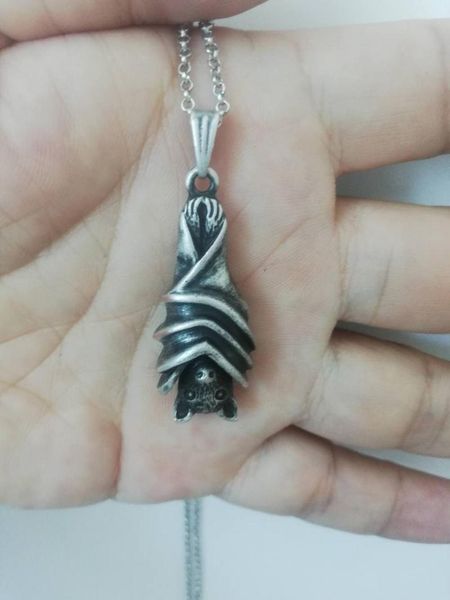 pendant necklaces mysterious bat necklace, Silver