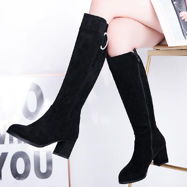 boots women's winter high fashion flock knee women knight black thick heels zipper round toe ladies shoes
boots women's winter high fashion flock knee women knight black thick heels zipper round toe ladies shoes