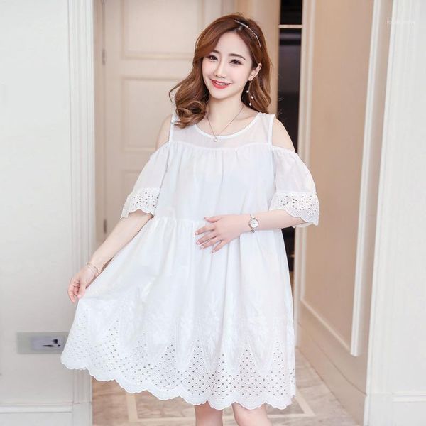 maternity wear 2021 summer small fresh off-the-shoulder sleeve embroidery short-sleeved round neck pregnant women dress1, White
maternity wear 2021 summer small fresh off-the-shoulder sleeve embroidery short-sleeved round neck pregnant women dress1, White