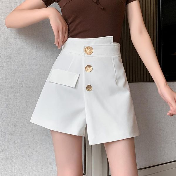 women's shorts limiguyue irregular high waist skirts summer women chic button wide leg ladies korean fashion short trousers k1684, White;black
women's shorts limiguyue irregular high waist skirts summer women chic button wide leg ladies korean fashion short trousers k1684, White;black