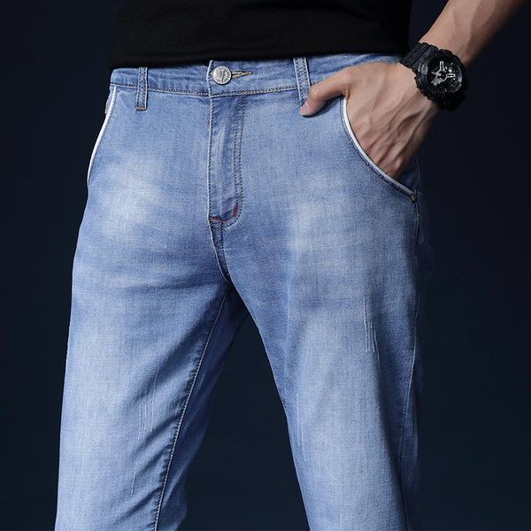blue skinny mens jeans 2021 spring and summer comfortable slim fit stretch pencil pants men's fashion denim trousers
blue skinny mens jeans 2021 spring and summer comfortable slim fit stretch pencil pants men's fashion denim trousers
