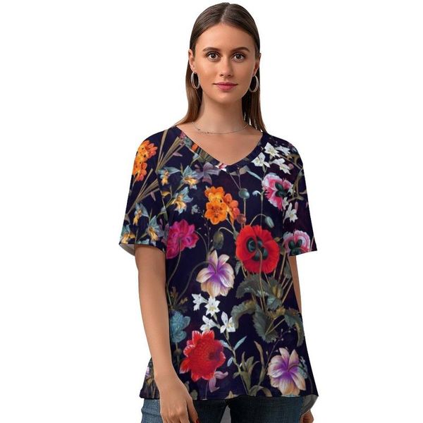 women's t-shirt floral t shirt kawaii lady street style short sleeve graphic v neck tee oversize, White
women's t-shirt floral t shirt kawaii lady street style short sleeve graphic v neck tee oversize, White