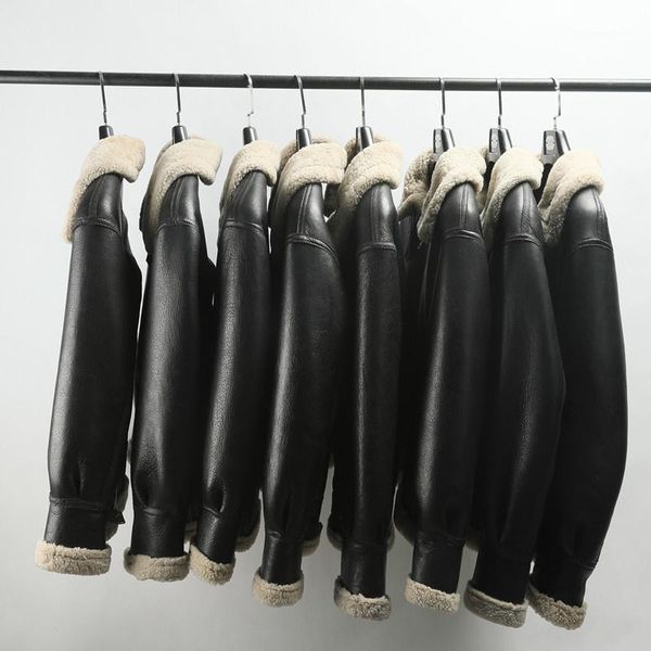 men's leather & faux black 2021 military style b3 bomber genuine shearling coat plus size 10xl real natural sheepskin russian winter wa
men's leather & faux black 2021 military style b3 bomber genuine shearling coat plus size 10xl real natural sheepskin russian winter wa
