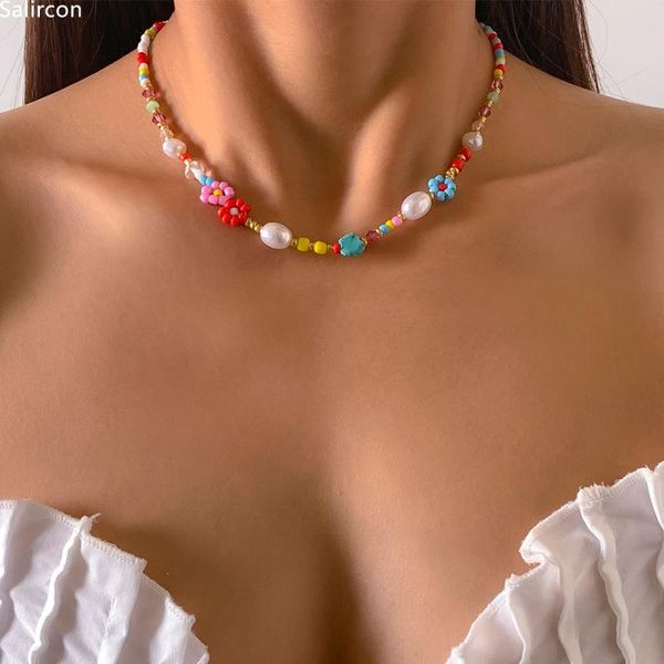 chokers baroque simulated pearls cute flowers colorful hand-woven beaded short clavicle chain choker necklace for women girls jewelry, Golden;silver
chokers baroque simulated pearls cute flowers colorful hand-woven beaded short clavicle chain choker necklace for women girls jewelry, Golden;silver