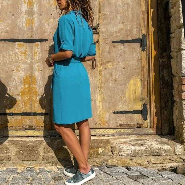 fashion turn-down collar spring shirt women three quarter sleeve summer dress plus size casual vestidos loose party robe, Black;gray
fashion turn-down collar spring shirt women three quarter sleeve summer dress plus size casual vestidos loose party robe, Black;gray