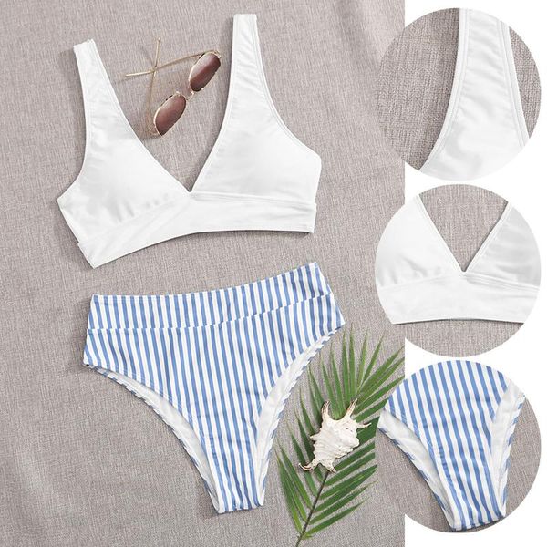 women's swimwear women high waist bikinis solid color two-wear wrapped chest bikini swimsuit beachwear 2 pieces set bathing suit, White;black
women's swimwear women high waist bikinis solid color two-wear wrapped chest bikini swimsuit beachwear 2 pieces set bathing suit, White;black