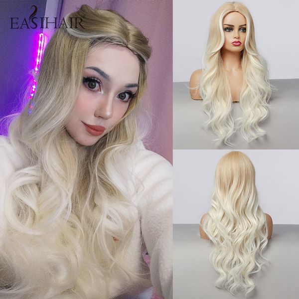 long wavy light blonde ombre synthetic wigs for women cosplay middle part wave wigs natural hair heat resistantfactory direct, Black
long wavy light blonde ombre synthetic wigs for women cosplay middle part wave wigs natural hair heat resistantfactory direct, Black