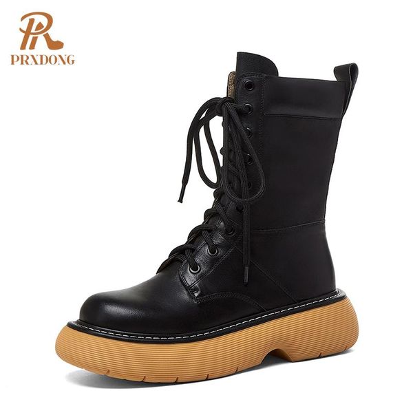 boots 2021 arrives genuine leather shoes women ankle round toe lace up platform autumn winter warm riding 34-39, Black
boots 2021 arrives genuine leather shoes women ankle round toe lace up platform autumn winter warm riding 34-39, Black