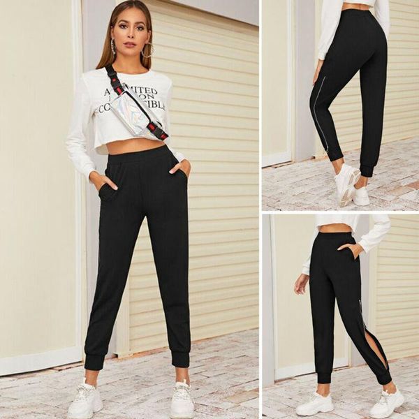 yoga outfits women sports jogger pants elastic waist black zip hem sweatpants hollow slim high trousers, White;red
yoga outfits women sports jogger pants elastic waist black zip hem sweatpants hollow slim high trousers, White;red