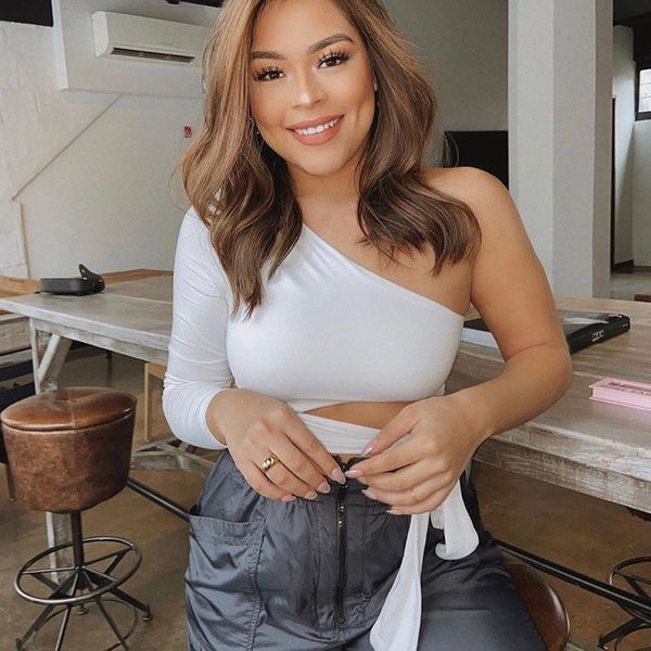 solid baless one shoulder crop for women fashion new summer cut-out cropped feminino streetwearhigh quality, White
solid baless one shoulder crop for women fashion new summer cut-out cropped feminino streetwearhigh quality, White
