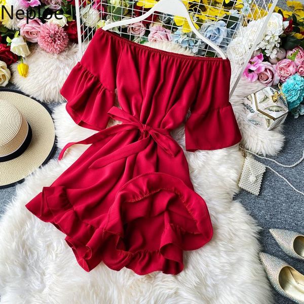 neploe jumpsuits women slash neck flare sleeve ladies playsuits summer 2021 elegant lace up slim waist beach bodysuit 1c769 women's & r, Black;white
neploe jumpsuits women slash neck flare sleeve ladies playsuits summer 2021 elegant lace up slim waist beach bodysuit 1c769 women's & r, Black;white