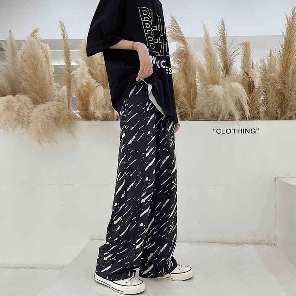 men's pants summer thin casual fashion printed wide-leg men streetwear loose hip-hop straight ice silk mens trousers mz44, Black
men's pants summer thin casual fashion printed wide-leg men streetwear loose hip-hop straight ice silk mens trousers mz44, Black