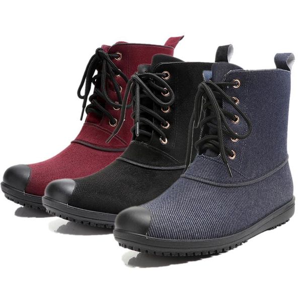 boots fashion women's daily wild waterproof low tube korean anti-kick design lace-up soft bottom casual rain for students, Black
boots fashion women's daily wild waterproof low tube korean anti-kick design lace-up soft bottom casual rain for students, Black