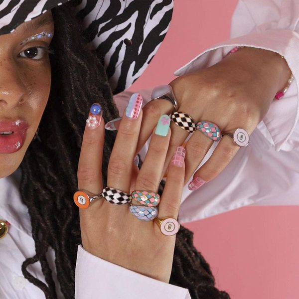 cluster rings bohemian geometric plaid for women men rainbow color painting metal couple gifts wholesale jewelry, Golden;silver
cluster rings bohemian geometric plaid for women men rainbow color painting metal couple gifts wholesale jewelry, Golden;silver
