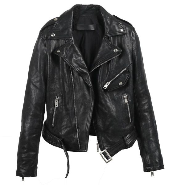 women's leather & faux 100% genuine jacket women short motorcycle sheepskin coat female spring autumn clothes 2021 cuero genuino pph337, Black
women's leather & faux 100% genuine jacket women short motorcycle sheepskin coat female spring autumn clothes 2021 cuero genuino pph337, Black