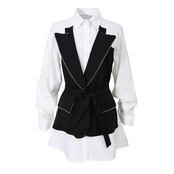 women's blouses & shirts korean summer woman elegant 2021 autumn/winter royal sister fan fashion blouse waist false two femme 6900, White
women's blouses & shirts korean summer woman elegant 2021 autumn/winter royal sister fan fashion blouse waist false two femme 6900, White
