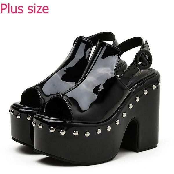 dress shoes peep toe platform high-heeled women rivet black gothic style mules block heel summer sandals cool
dress shoes peep toe platform high-heeled women rivet black gothic style mules block heel summer sandals cool