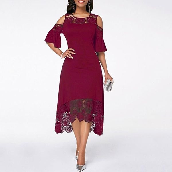 casual dresses butterfly sleeve mid-calf women cold shoulder dress lace stitching ladies spring female, Black;gray
casual dresses butterfly sleeve mid-calf women cold shoulder dress lace stitching ladies spring female, Black;gray