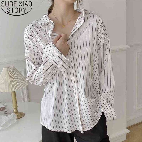 korean striped blouse women casual loose office lady long sleeve shirts ol style female fashion blusas clothes 11876 210506, White
korean striped blouse women casual loose office lady long sleeve shirts ol style female fashion blusas clothes 11876 210506, White