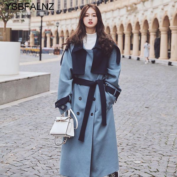 women's wool & blends chaqueta mujer woolen coats female plus size long 2021 winter stitching loose korean double breasted thicken wome, Black
women's wool & blends chaqueta mujer woolen coats female plus size long 2021 winter stitching loose korean double breasted thicken wome, Black