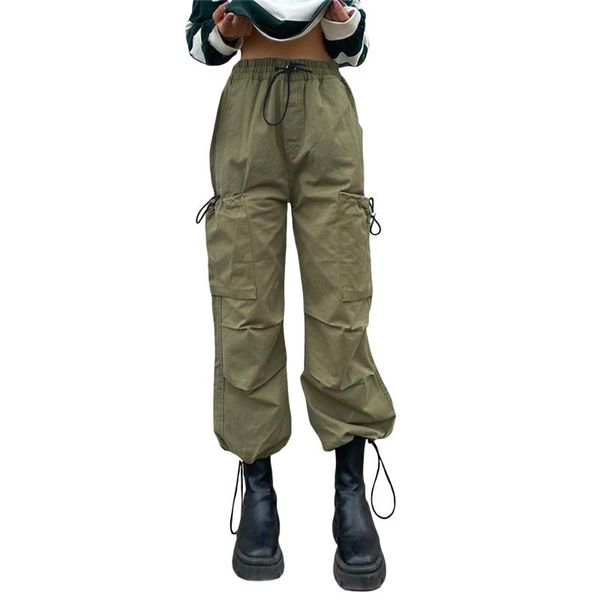 women's pants & capris women cargo with pockets army green solid color elastic high waist trousers, Black;white
women's pants & capris women cargo with pockets army green solid color elastic high waist trousers, Black;white