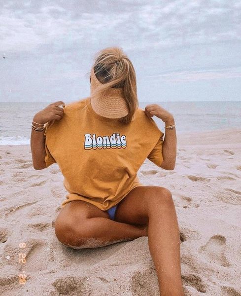 70s retro blondie tee women sunshine beach holiday printing t-shirt casual comfort short sleeve hipster loose shirt women's, White
70s retro blondie tee women sunshine beach holiday printing t-shirt casual comfort short sleeve hipster loose shirt women's, White