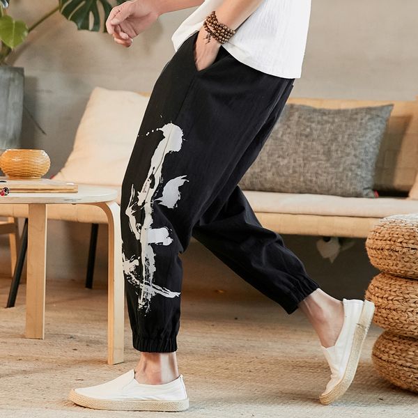 2021 New Mens Linen Losse Sweatpants Men Solid Harajuku Streetwear Harem Pants Male Elastic Waist Pants Ankle Length 5XL Joggers, Black harem pants
2021 New Mens Linen Losse Sweatpants Men Solid Harajuku Streetwear Harem Pants Male Elastic Waist Pants Ankle Length 5XL Joggers, Black harem pants